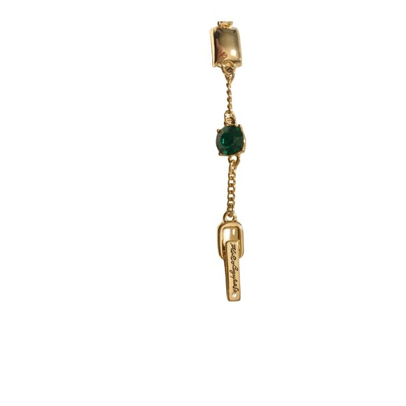 Karl Lagerfeld Paris Pave Emerald Green Crystals Gold Bracelet - Picture 4 of 4